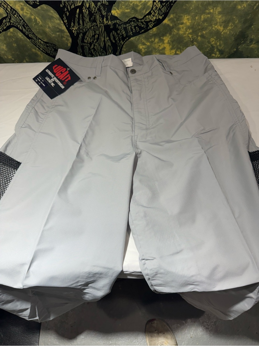 Lucait Vintage Men's Light Gray Cargo Pants – Breathable Utility Style